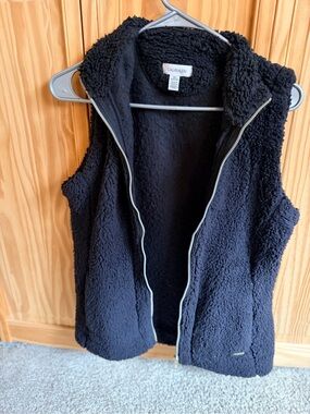 Calvin Klein Black Sherpa Zip Vest